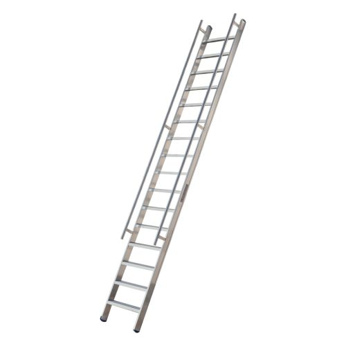 Alu Profi Stufenanlegeleiter Mod. 220 mit 2 Handläufen - Stufenanzahl: 17, Leiternlänge (L): 4,14 m