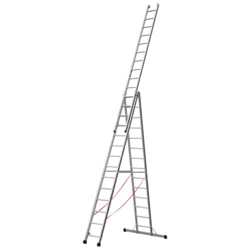 Euro-Profi Mehrzweckleiter 3-tlg. Mod. S307 - Sprossenanzahl: 3 x 14, max. Arbeitshöhe: 10,40 m