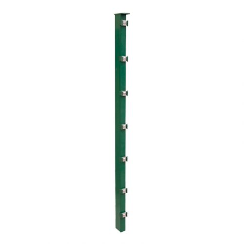 Zaunpfosten Mod. P - Ausführung: grün beschichtet, für Zaunhöhe: 243 cm, Länge: 300 cm, Befestigungspunkte: 13