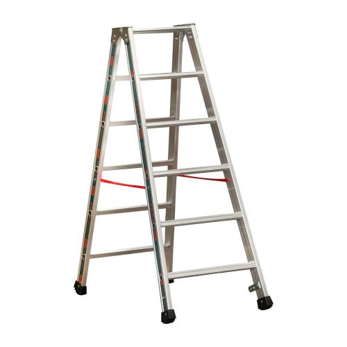 Alu-Stufen Stehleiter Mod. S30577 - Stufenanzahl: 2 x 6, Länge: 1,50 m
