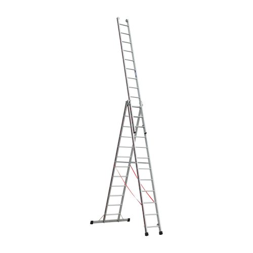 Euro-Profi Mehrzweckleiter 3-tlg. Mod. S307 - Sprossenanzahl: 3 x 12, max. Arbeitshöhe: 9,30 m