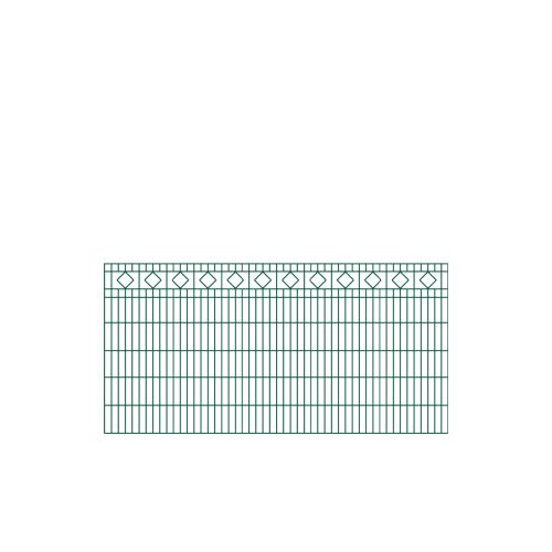 Schmuckzaun Barcelona - Ausführung: grün beschichtet, Höhe: 123 cm, Länge: 251 cm