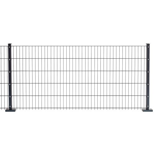 Doppelstabmattenzaun David 6/5/6 mm - Ausführung: anthrazit beschichtet, Höhe: 63 cm, Länge: 251 cm