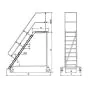 Wartungsbühne Nr. 513 - Winkel: 60°, Stufenanzahl: 7, Stufenbreite: 600 mm, senkrechte Höhe: 1750 mm