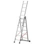 Euro-Profi Mehrzweckleiter 3-tlg. Mod. S307 - Sprossenanzahl: 3 x 6, max. Arbeitshöhe: 5,10 m