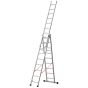 Euro-Profi Mehrzweckleiter 3-tlg. Mod. S307 - Sprossenanzahl: 3 x 9, max. Arbeitshöhe: 7,10 m