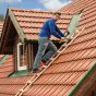 Holz Dachleiter - Sprossenzahl: 14, Länge: 3,95 m