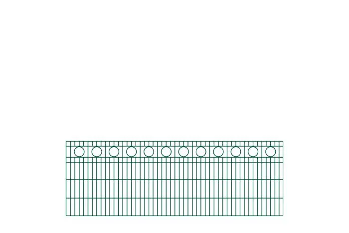 Schmuckzaun Rom - Ausführung: grün beschichtet, Höhe: 83 cm, Länge: 251 cm