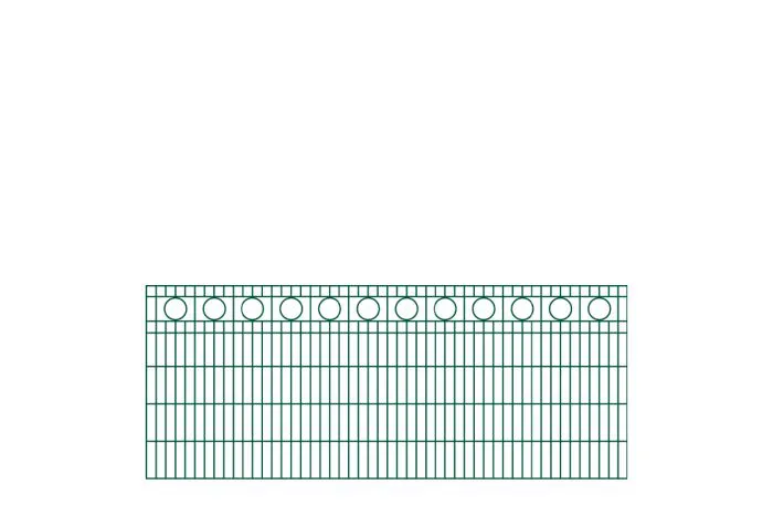 Schmuckzaun Rom - Ausführung: grün beschichtet, Höhe: 103 cm, Länge: 251 cm