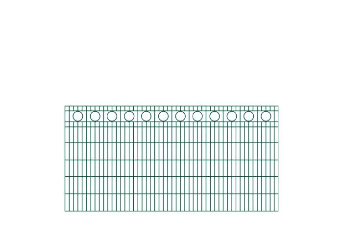 Schmuckzaun Rom - Ausführung: grün beschichtet, Höhe: 123 cm, Länge: 251 cm