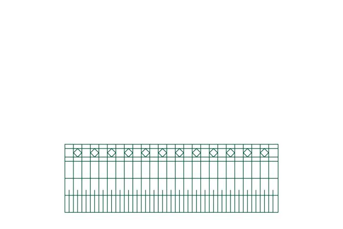 Schmuckzaun Madrid - Farbe: grün, Höhe: 81 cm, Länge: 251 cm