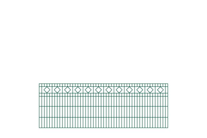 Schmuckzaun Barcelona - Ausführung: grün beschichtet, Höhe: 83 cm, Länge: 251 cm