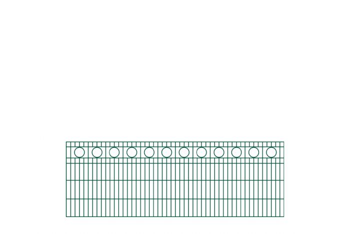 Schmuckzaun Rom - Ausführung: grün beschichtet, Höhe: 83 cm, Länge: 251 cm