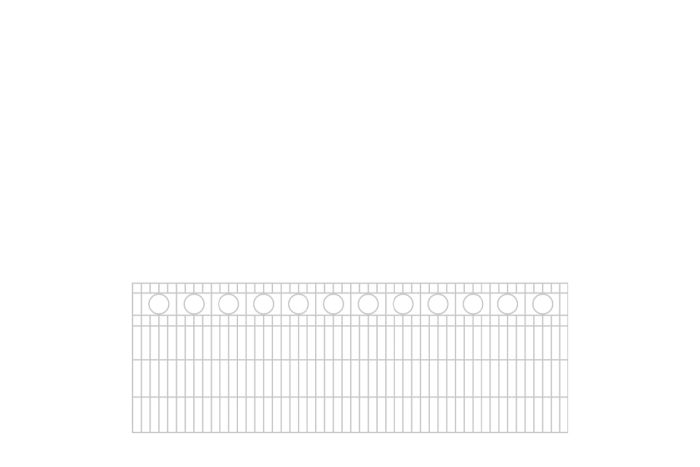 Schmuckzaun Rom - Ausführung: verzinkt, Höhe: 83 cm, Länge: 251 cm