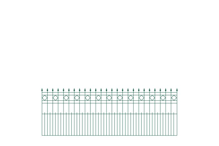 Schmuckzaun Richmond - Farbe: grün, Höhe: 90 cm, Länge: 251 cm