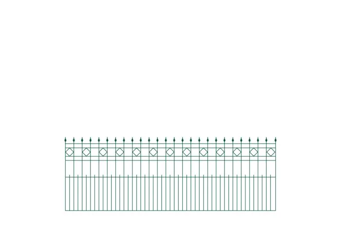 Schmuckzaun Richmond - Farbe: grün, Höhe: 90 cm, Länge: 251 cm