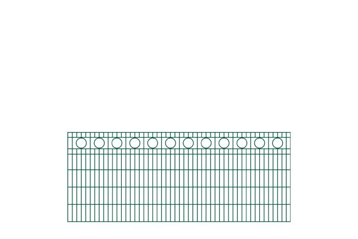 Schmuckzaun Rom - Ausführung: grün beschichtet, Höhe: 103 cm, Länge: 251 cm