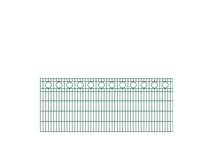 Schmuckzaun Rom - Ausführung: grün beschichtet, Höhe: 103 cm, Länge: 251 cm