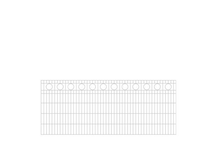 Schmuckzaun Rom - Ausführung: verzinkt, Höhe: 103 cm, Länge: 251 cm