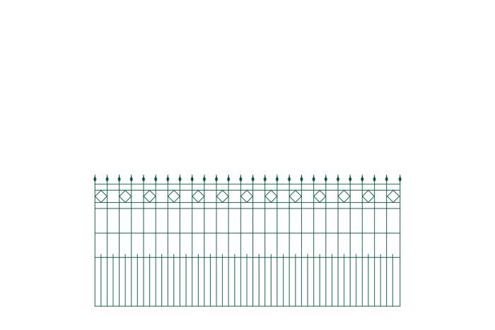 Schmuckzaun Richmond - Farbe: grün, Höhe: 110 cm, Länge: 251 cm