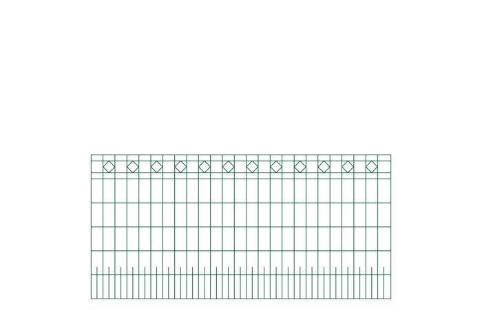 Schmuckzaun Madrid - Farbe: grün, Höhe: 121 cm, Länge: 251 cm