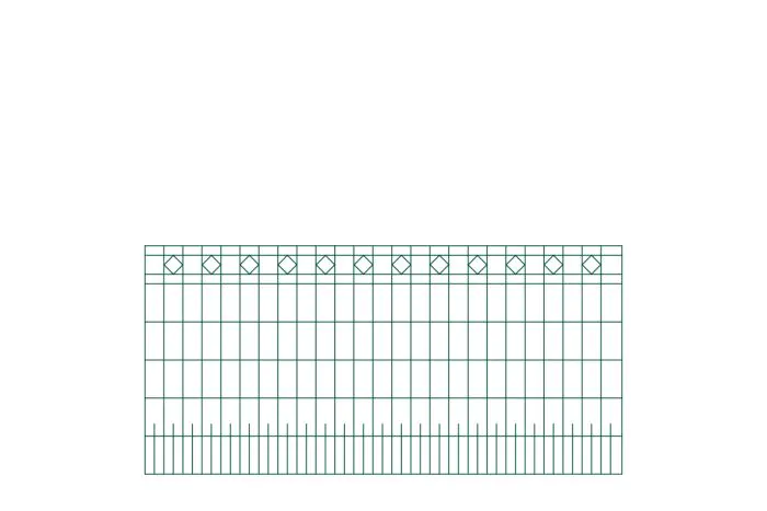 Schmuckzaun Madrid - Farbe: grün, Höhe: 121 cm, Länge: 251 cm