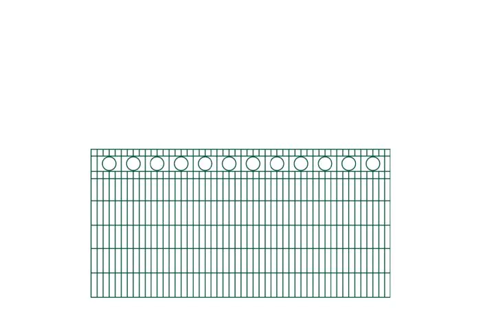 Schmuckzaun Rom - Ausführung: grün beschichtet, Höhe: 123 cm, Länge: 251 cm