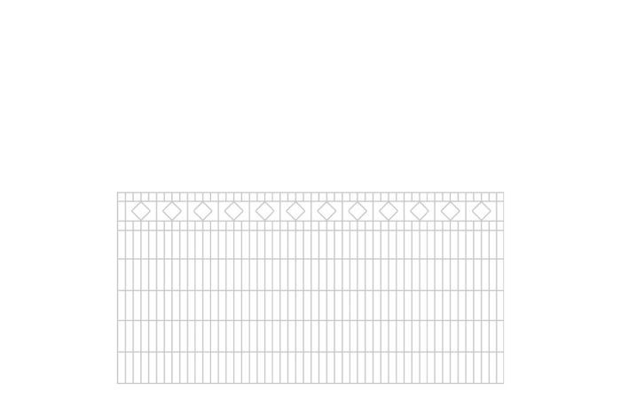 Schmuckzaun Barcelona - Ausführung: verzinkt, Höhe: 123 cm, Länge: 251 cm