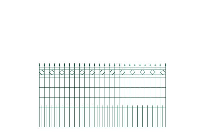 Schmuckzaun Richmond - Farbe: grün, Höhe: 130 cm, Länge: 251 cm