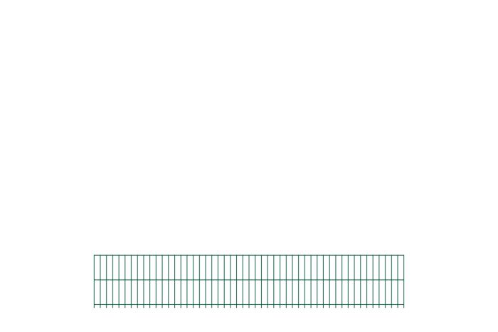 Doppelstabmattenzaun David 6/5/6 mm - Ausführung: grün beschichtet, Höhe: 43 cm, Länge: 251 cm