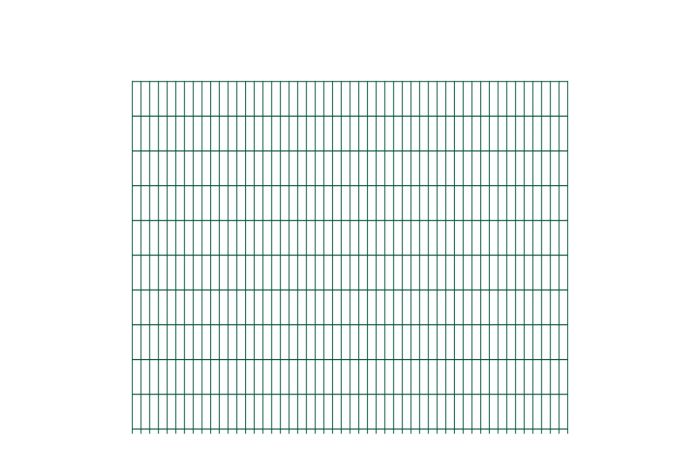 Doppelstabmattenzaun David 6/5/6 mm - Ausführung: grün beschichtet, Höhe: 203 cm, Länge: 251 cm