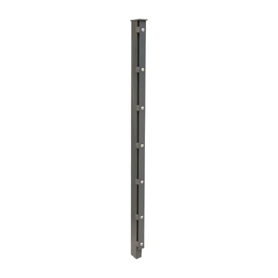 Zaunpfosten Mod. A - Ausführung: anthrazit beschichtet, für Zaunhöhe: 163 cm, Länge: 220 cm, Befestigungspunkte: 9
