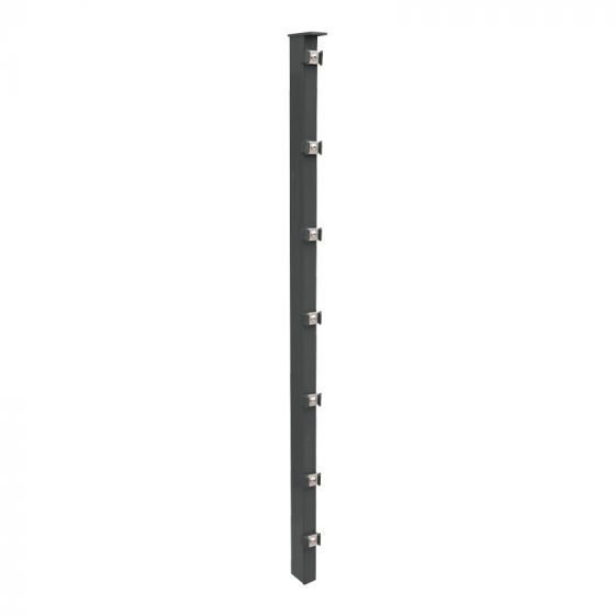 Zaunpfosten Mod. P - Ausführung: anthrazit beschichtet, für Zaunhöhe: 83 cm, Länge: 130 cm, Befestigungspunkte: 5