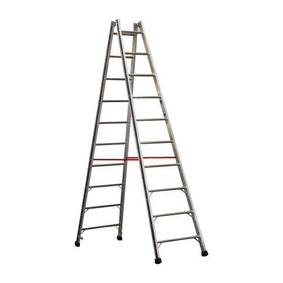 Alu-Sprossen Stehleiter Mod. S305 - Sprossenanzahl: 2 x 10, Länge: 2,95 m