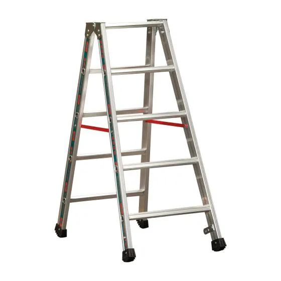Alu-Stufen Stehleiter Mod. S30577 - Stufenanzahl: 2 x 5, Länge: 1,25 m