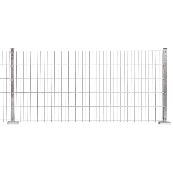 Doppelstabmattenzaun David 6/5/6 mm - Ausführung: verzinkt, Höhe: 143 cm, Länge: 251 cm