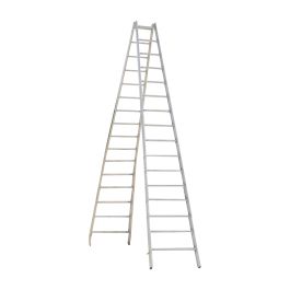 Alu-Sprossen Stehleiter Mod. 000 - Sprossenanzahl: 2 x 16, Länge: 4,61 m