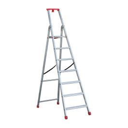Stehleiter Eurostep Podestleiter PRO Mod. 870 in Alu - Stufenanzahl: 7, Arbeitshöhe: 3,39 m