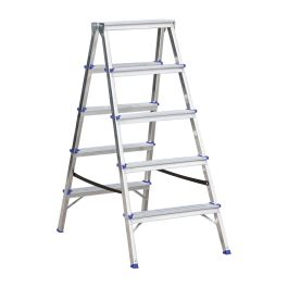 Stehleiter Aluleiter Mod. KDSS - Stufenanzahl: 2 x 5, Höhe der obersten Stufen: 1,08 m