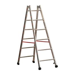 Alu-Sprossen Stehleiter Mod. S305 - Sprossenanzahl: 2 x 6, Länge: 1,80 m