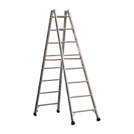 Alu-Sprossen Stehleiter Mod. S305 - Sprossenanzahl: 2 x 8, Länge: 2,40 m