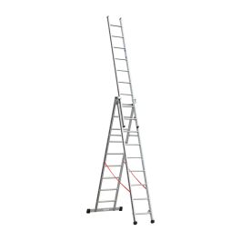 Euro-Profi Mehrzweckleiter 3-tlg. Mod. S307 - Sprossenanzahl: 3 x 9, max. Arbeitshöhe: 7,10 m