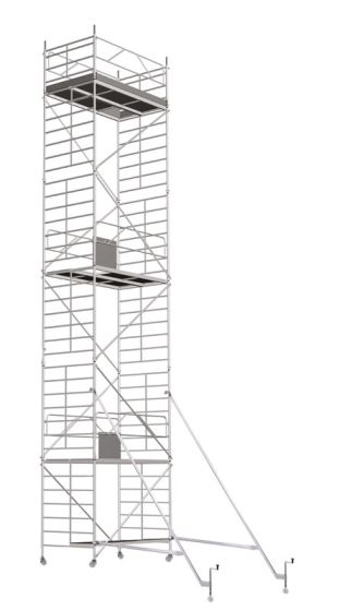 Alu-Fahrgerüst 2. Wahl, Breite: 1,50 m, Länge: 2,50 m - Arbeitsh.: 12,60 m